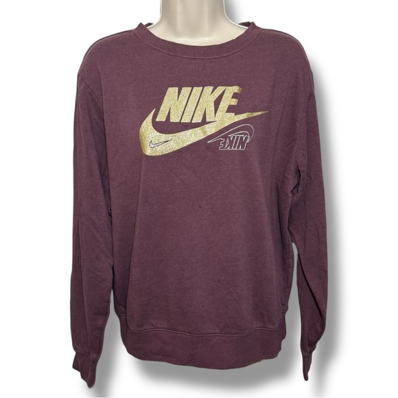 Nike Tops - Nike Women’s Club Crewneck Fleece Sweatshirt Maroon Size Small
